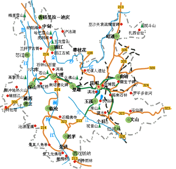云南省地圖  云南旅游地圖